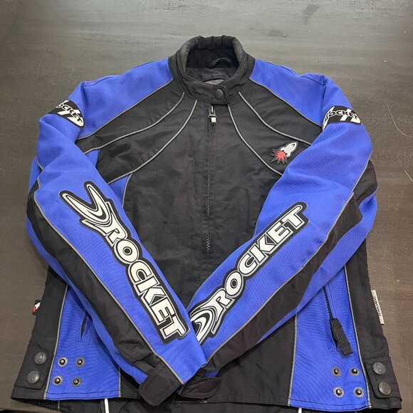 Joe Rocket Women’s Motorcycle Jacket Medium Blue Black Padded & Lined Moto Style - Picture 6 of 9